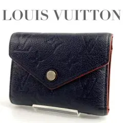 ルイヴィトン ポルトフォイユ ヴィクトリーヌ 三つ折り財布 アンプラント 紺系