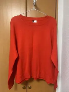 h&m DIVIDED レッド長袖ニット XL