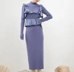 リリーブラウン フリルビスチェセット ニットワンピース 宮脇咲良着用タイプ