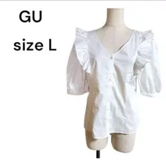 最終価格❣️詰め放題対象❣️ジーユー☆　シャツブラウス　ホワイト　L
