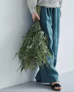 リネンイージーパンツ　アーバンリサーチドアーズ　　ブルーグリーン　doors