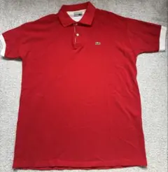 LACOSTE ポロシャツ レッド×ホワイト