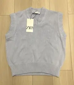 【新品未使用】ZARA ライトブルー ニットベスト M