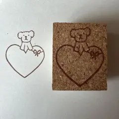 ハンドメイド♪『犬とハートのミニメッセージ』消しゴムはんこ