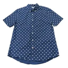 TOMMY HILFIGER 柄シャツ　星　ネイビー　M 古着　8#e