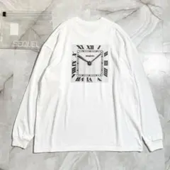 A17359 未使用品 SEQUEL 24SS 時計プリントロンT 白XXL