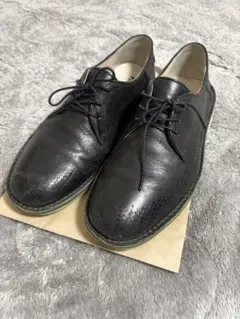 HAMNETT ブラックレザー レースアップシューズ