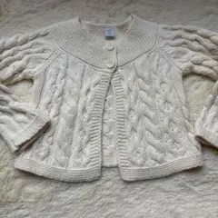 babyGap アイボリー ケーブルニットカーディガン 90