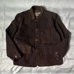 00s old ブラウン スエードレザー ハンティング カバーオール ジャケット