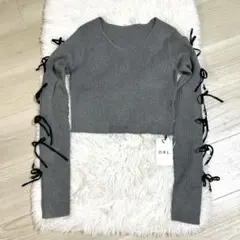 そ*お様 新品タグ付きGRL グレー リブ編み 長袖トップス Fサイズ✨✨✨可愛