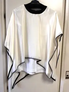 sacai 20SS レイヤードシャツ アシンメトリー パイピング アイボリーのサムネイル