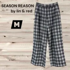 良品♡SEASON REASON【M】チェック柄ワイドパンツ・カジュアル♡