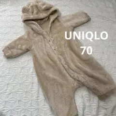 ユニクロ ファーリーフリースオールインワン くま 70cm