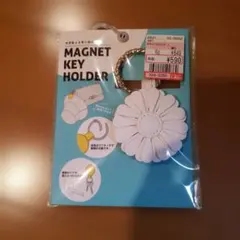 マグネットキーホルダー 花形 ホワイト