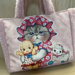 ハンドメイド　横長トートコヤンイサムチョン☆BIGヴィンテージルミ☆あったかボア