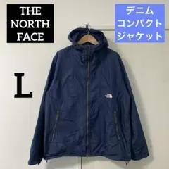 THE NORTH FACE ナイロンデニムコンパクトジャケット ブルー L