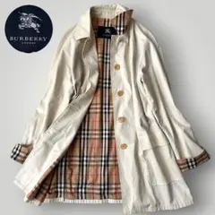 美品☆バーバリーロンドン ステンカラーコート ノバチェック 大きいサイズ