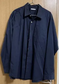 GU ジーユー　イージーケアブロードシャツ　長袖シャツ　XL NAVYのサムネイル