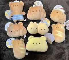 クマのパン型マスコットぬいぐるみ　くまくまベーカリー8点まとめ売り