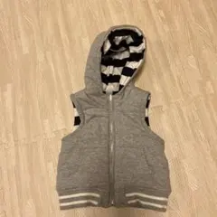 【美品】baby GAP フード付きベスト 18-24ヶ月 90cm グレー