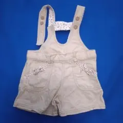 【美品】Piancheri ベージュ サロペット風ショートパンツ 90cm