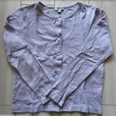 any FAM 薄紫 リボン付きカーディガン 130