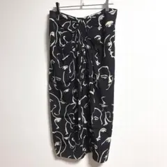 ✨良品✨ ZARA ザラ USA M スカート ペイント アート 黒 ミモレ丈