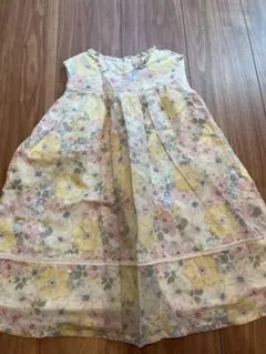 【値下げ】petit main フラワープリント ワンピース 110cm