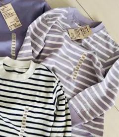 MUJI 無印 太番手 長袖チュニック 長袖Tシャツ 120cm ラベンダー