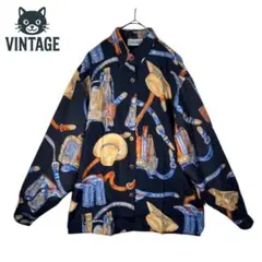 ChezAntonie 総柄デザイン長袖ポロシャツ L】 - メルカリ