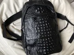 新品 2way 高級 クロコダイル柄 本革 レザー 黒 リュック バックパック