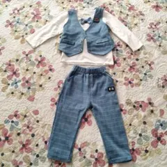 男の子フォーマルセットブルーグレー系 100cm七五三パーティー