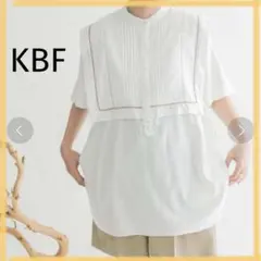 【売れ筋セール✨】KBF 体型カバー　ドロストレイヤードブラウス 白系　古着女子