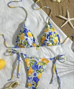 水着 レモン柄セパレートビキニ XSサイズ