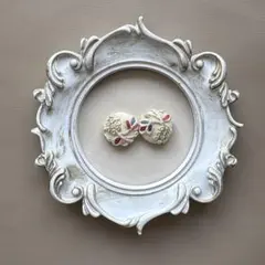 EW-22 七五三　着物リメイク　イヤリング　刺繍　赤青　髪飾り　ヘッドドレス