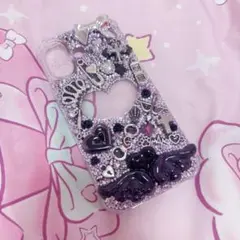 iPhone17デコ電スマホケースデコ 平成女児 姫ギャル デコ電