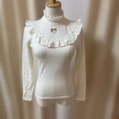 ハニーシナモン⭐︎フリル付き白セーター