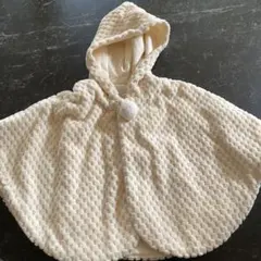 ミキハウス フード付きポンチョ アイボリー