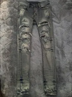 mnml X165 Paisley Stretch Denim Blue