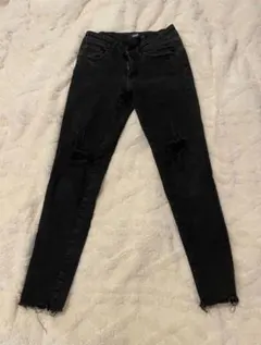 AZUL by MOUSSY ブラック ダメージスキニーデニム XS