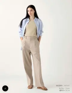 ユニクロ UNIQLO タックワイドパンツ 丈長め Sサイズ