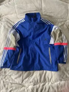 adidas ナイロンジャケット 青　アディダス