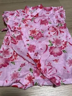 ピンク 花柄 甚平 70㎝