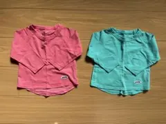 《and D.》90 ロングTシャツ 2点セット / ピンク・緑