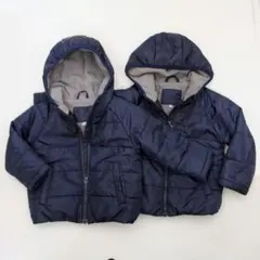 ネイビー フード付き 中綿コート 100cm・110cm 2着セット