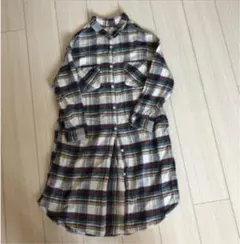 チェックシャツ シャツワンピース