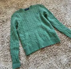POLO RALPH LAUREN ケーブルニット S グリーン