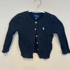 ポロラルフローレン ケーブルニット カーディガン ネイビー 2T 90 95