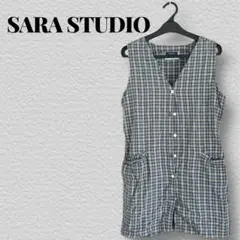 SARA STUDIO チェック柄 ノースリーブワンピース
