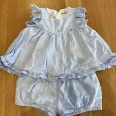 petit main 水色 フリル付きセット 90cm